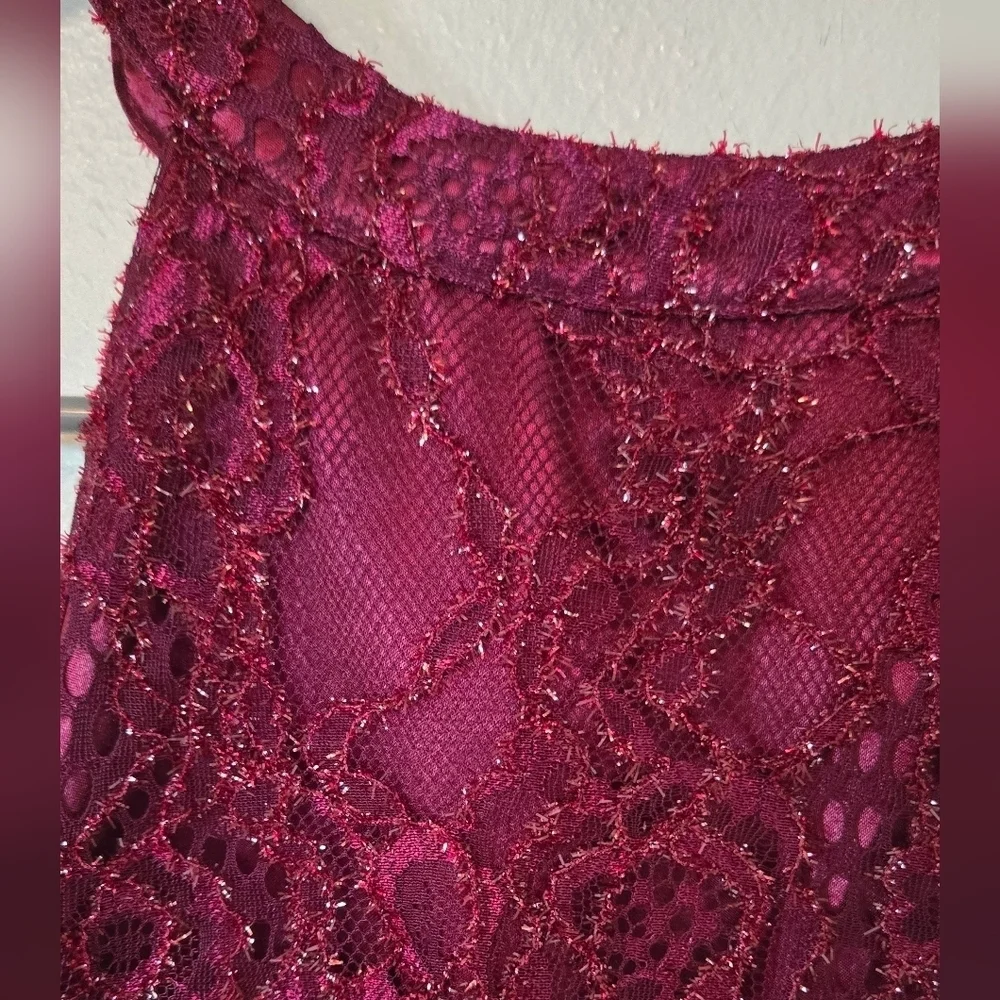Place Girls Maroon Lace Dress Size 6x/7